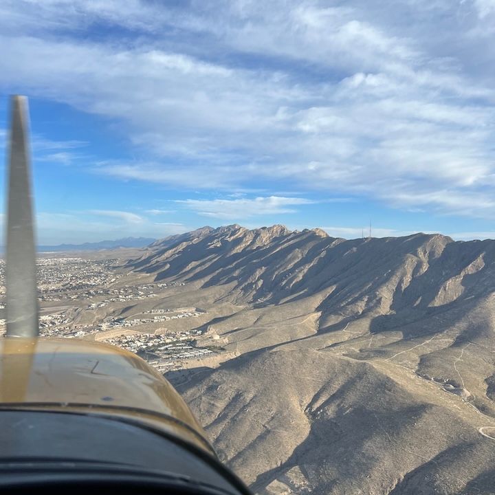 Aerial photography shot of El Paso, TX from Red Arrow Flight Academy