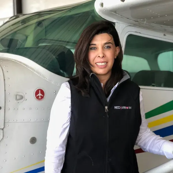 Founder and Owner Elsa Peralta at Red Arrow Flight Academy