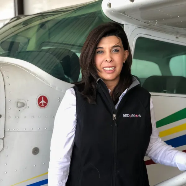 Founder and Owner Elsa Peralta at Red Arrow Flight Academy
