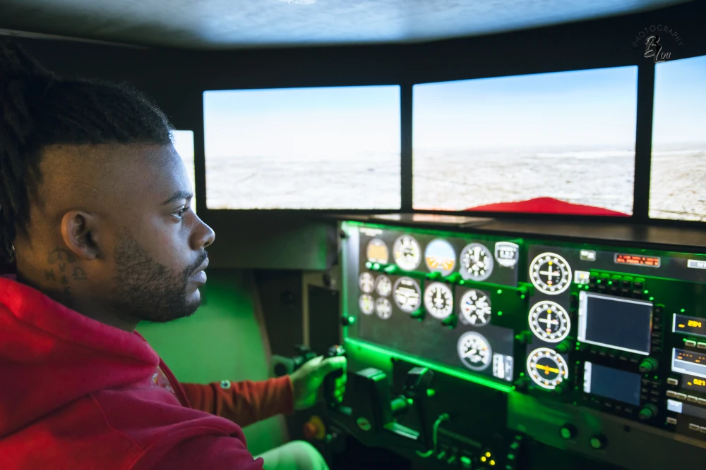 Instrument panel of a Cessna aircraft over El Paso, TX