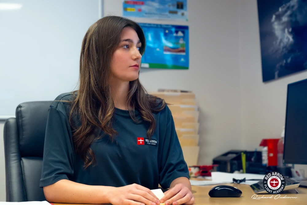 Dispatch Manager Danielle Nelson at Red Arrow Flight Academy