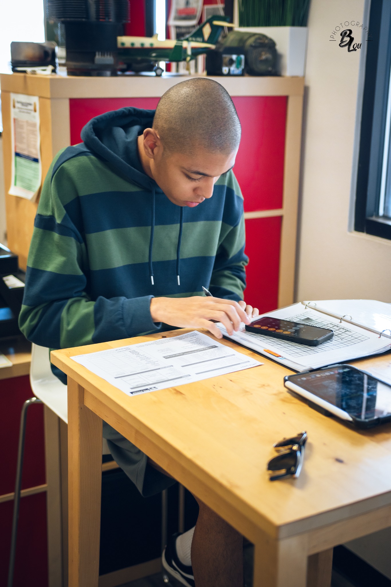 Student studying at Red Arrow Flight Academy